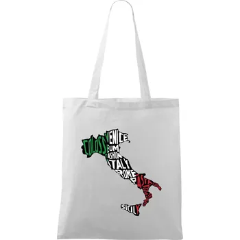 Mapy - názvy měst - Italie - Taška bavlněná - 42 x 38 cm ( Bílá )