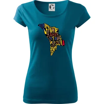 Mapy - názvy měst - Polsko - Dámské triko Pure - 3XL ( Petrolejová )