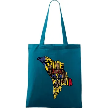 Mapy - názvy měst - Polsko - Taška bavlněná - 42 x 38 cm ( Petrolejová )