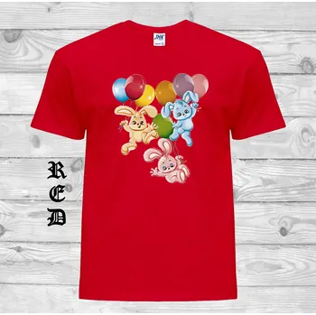 Dívčí tričko detske-levne-bavlnene-tricko-potisk-kralicci-balonky Barva: Red - červená, velikost: 152