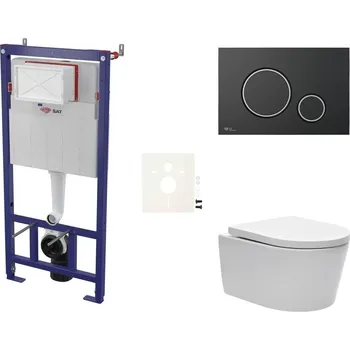 Klozet Cenově zvýhodněný závěsný WC set SAT do lehkých stěn / předstěnová montáž+ WC SAT Brevis SIKOSSBR78K