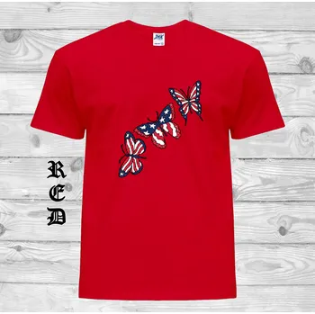 detske-levne-bavlnene-tricko-potisk-usa-motyl Barva: Red - červená, velikost: 92