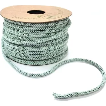 Stuha Pletená šňůra 4 mm - mátová - 1m