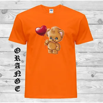 detske-levne-bavlnene-tricko-potisk-medvidek-balonek Barva: Orange - oranžová, velikost: 116