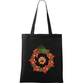 Mayové - zvířata had v kruhu - Taška bavlněná - 42 x 38 cm ( Černá )