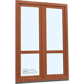 Vchodové dveře Plastové balkonové dveře - KNIPPING 70 AD, 1200x2000 mm, O+OS klapačka, s příčkou, zlatý dub Otevírání: levé, Barva, imitace: zlatý dub/bílá (jednostranně), Provedení: jednostranná klika + madýlko + PVC rám + příslušenství a montážní materiál zdarma