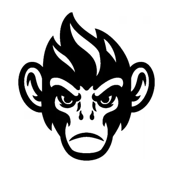 Samolepící dekorace SAMOLEPKA Opičák 002 levá (01 - černá) NA AUTO, NÁLEPKA, FÓLIE, POLEP, TUNING, VLASTNÍ TEXT, TISK, AUTOSAMOLEPKY.cz, POLEPY, OBRÁZEK, LOGO, SAMOLEPKY