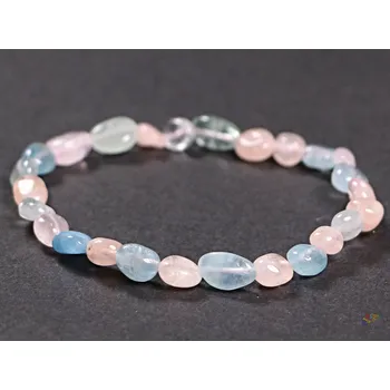 Náramek Magieprirody.cz Náramek Morganit MIX valounky #219 z přírodních kamenů