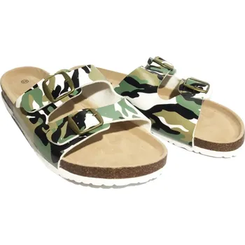 Pánské pantofle GiNo Pánské korkové pantofle - Maskáčový vzor Barva: Zelená, Velikost: 41