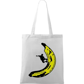 Skateboardista na banánu - Taška bavlněná - 42 x 38 cm ( Bílá )