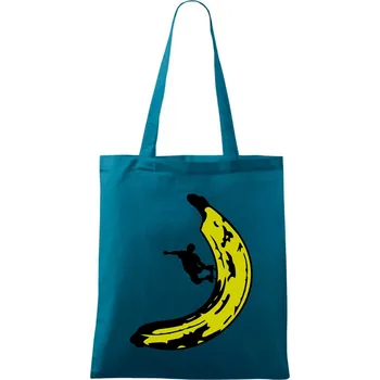Skateboardista na banánu - Taška bavlněná - 42 x 38 cm ( Petrolejová )