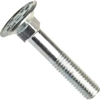 Spojovací materiál Din 605, šroub se zápustnou hlavou se čtyřhranným osazením, do dřeva, ocel 4.6 (4.8), zinek bílý, m6x45 mm