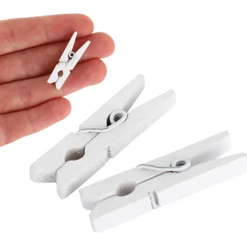 Dřevěný kolíček dekorační - 30 x 8 mm - bílý