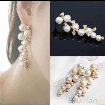 Souprava šperků Dlouhé perličkové náušnice 6 cm (Dlouhé náušnice)