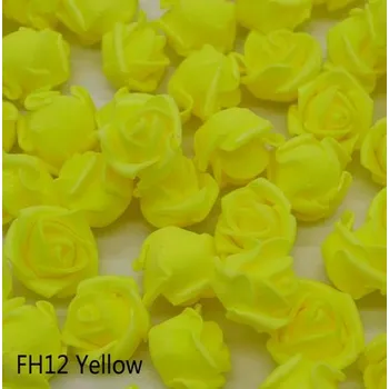 umělá květina 100 ks pěnových mini (2 cm) květů růží Barva: Žlutá