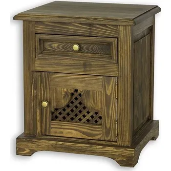 Noční stolek Selský noční stolek NATURA COM17 Barevné provedení: Bílý vosk K17 - tmavý vosk K02