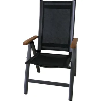 Polohovací zahradní křeslo Ass comfort - antracit / černá