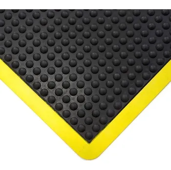 Rohožka Černo-žlutá gumová protiúnavová rohož Bubble - délka 120 cm, šířka 90 cm, výška 1,4 cm