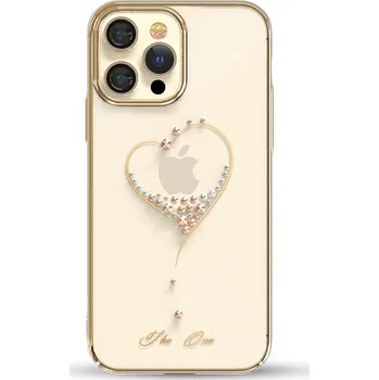 Pouzdro na mobilní telefon Kingxbar Wish Series Swarovski Crystals pro Apple iPhone 13 Pro zlaté