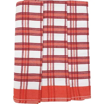 Utěrka Utěrky z egyptské bavlny, červeno-bílé káro, č.19, 50x70cm, 3ks