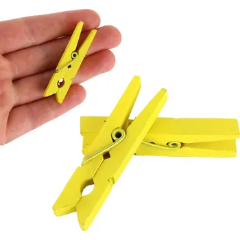 Dřevěný kolíček dekorační - 48 x 10 mm - žlutý