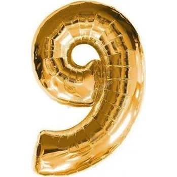 Balónek Balon fóliový zlatý číslo 9 - 106 cm