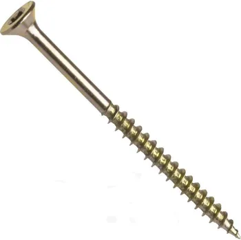 Vrut Univerzální vrut, zápustná hlava, drážka torx, částečný závit, zinek žlutý, 4.0x80/52 mm