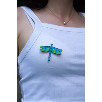 Brož art-wood.cz Dřevěná brož - vážka