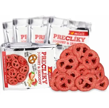 Mixit Mixit preclíky do kapsy – Jogurtová čokoláda s jahodami (5 ks)