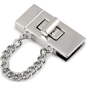 Sada zapínání na kabelku 19x42 mm, 750963, nikl