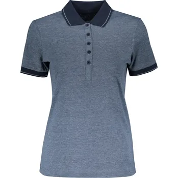 Dámské tričko Dámské triko s límečkem melange JAMES NICHOLSON JN705 BLUE MELANGE/NAVY M