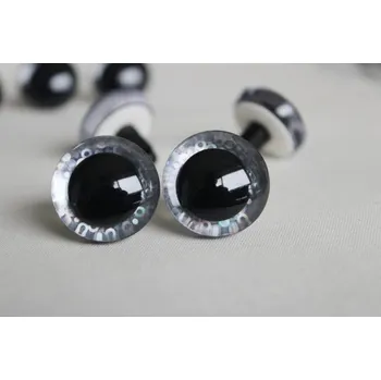 Bezpečnostní očka 3D lesklá stříbrná 14mm (Bezpečnostní očka 3D lesklá stříbrná 14mm)