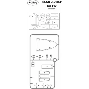 Plastikový model Fly 1/32 Masks for SAAB J-29 B/F (FLY)