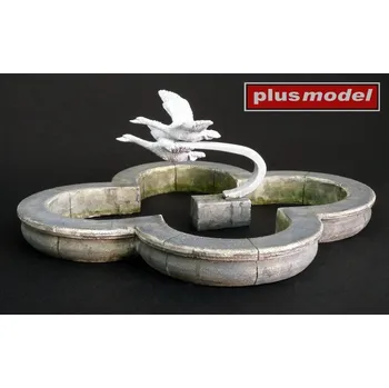 Plastikový model Plusmodel 1/35 Park fountain w/ swans (ceramic&resin parts)