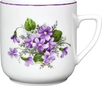 Český porcelán a.s. Porcelánový hrnek 400 ml fialky