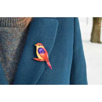 Brož art-wood.cz Dřevěná brož - ptáček 4
