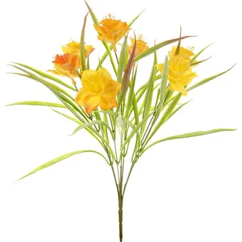 Autronic Narcis oranžový/šedý umělá květina Autronic Narcis oranžový/šedý