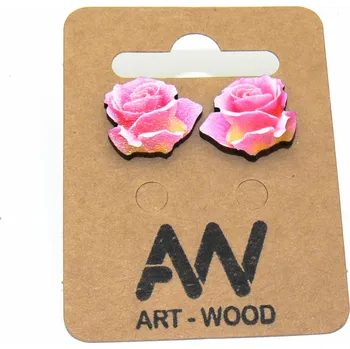 Náušnice art-wood.cz Náušnice - růže růžové