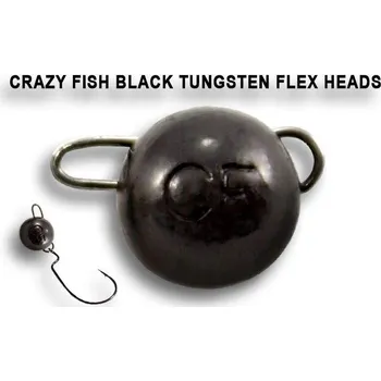 Umělá nástraha Wolframová čeburaška Crazy Fish Tungsten Flex Head 6g (2ks) Black
