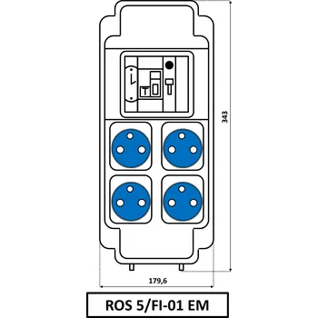 Rozvaděč SEZ-CZ Skříň SEZ ROS5/FI-01EM zásuvková s el. 10007553.00