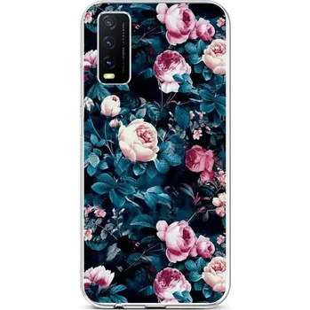 Pouzdro na mobilní telefon Kryt Vivo Y20s silikon Růžičky (obal neboli pouzdro na Vivo Y20s)
