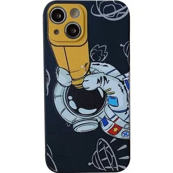 Kryt z měkkého plastu astronaut ve vesmíru pro iPhone 13 Pro - černý