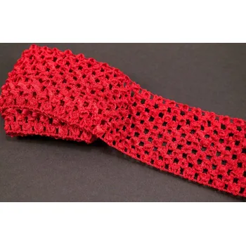 Textilní guma Ozdobná síťovaná pruženka Tutu - červená - šířka 7 cm