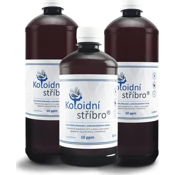 Koloidní stříbro Koloidní stříbro 10 ppm plastové lahve 2 litry + 500 ml