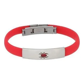 Náramek Doria Náramek SPIDER červený z kaučuku a oceli B240