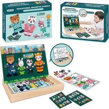 Puzzle Puzzle magnetické - zvířátka, 30 cm