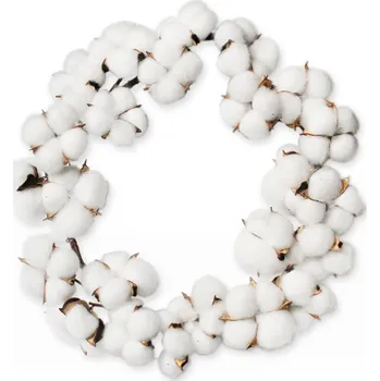 Vánoční dekorace Věnec bavlník pr.30cm natur