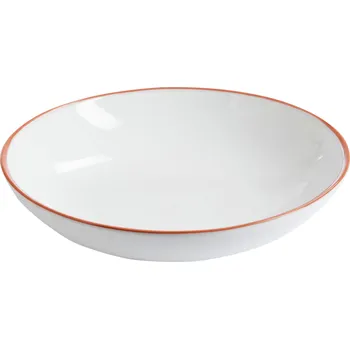 Bílá mísa Terakot s barevným lemem XL - 29,5*29,5*6,5 cm