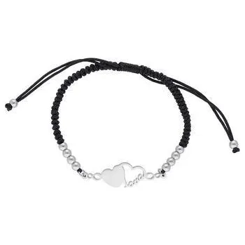 Náramek Doria Náramek na šňůrce LOVE ve stříbrné barvěN431