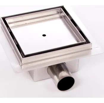 Odvodňovací žlab Čtvercový nerezový odtokový žlab 200x200 mm na vložení dlažby